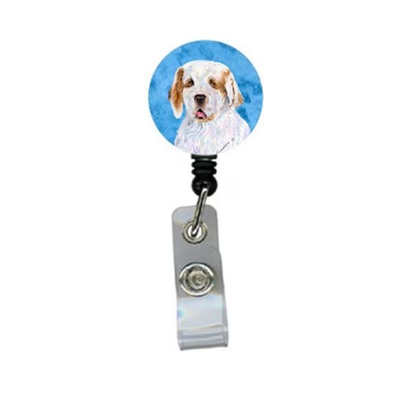 Clumber Spaniel Retractable Badge Reel Or Id Holder With Clip, Teachers Aid, Mfr#: TE242166